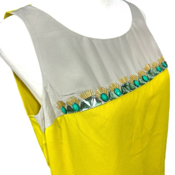 The Limited Women's Sz S Sleeveless Embellished Gem Blouse Tank Top Yellow 4/6 - Picture 4 of 11